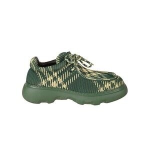 Burberry Textured Green And Beige Flat Shoes - NWT